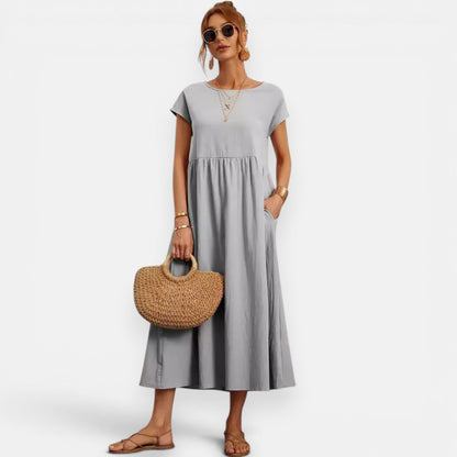 Robe Midi Fluide Luna – Élégance Naturelle d’Été