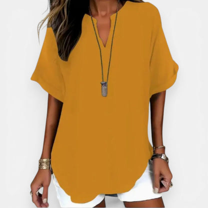 Blouse Femme Ample Col V – Haut d'Été Léger