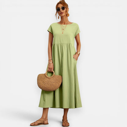 Robe Midi Fluide Luna – Élégance Naturelle d’Été