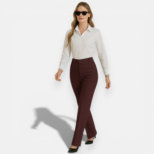 Pantalon Tailleur Minimaliste – Coupe Large Taille Haute